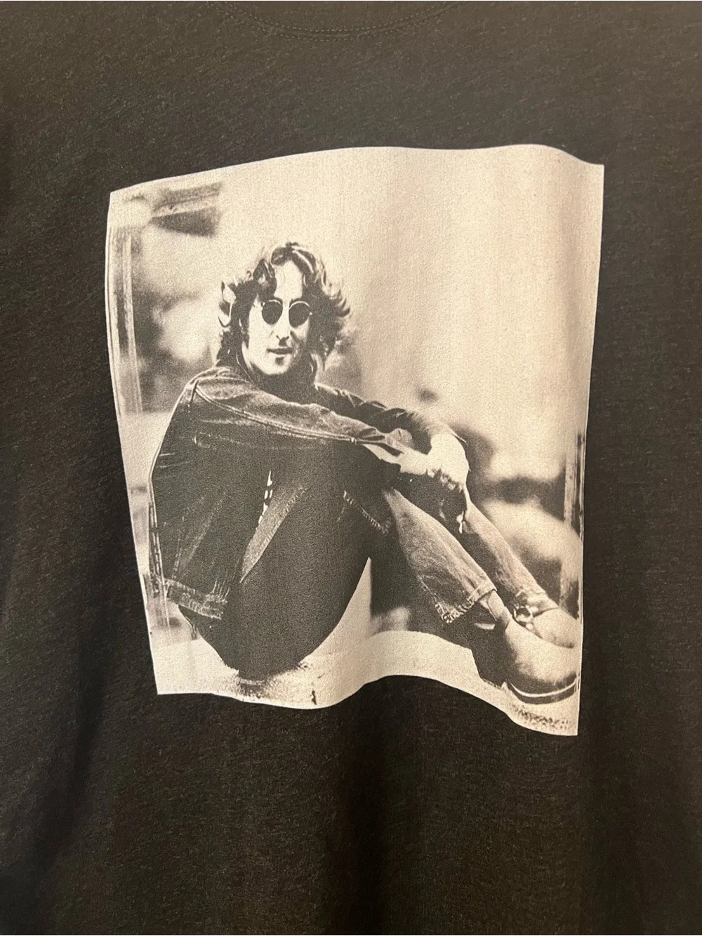 Women’s Black Graphic Crewneck T-Shirt with Vintage Photo Print